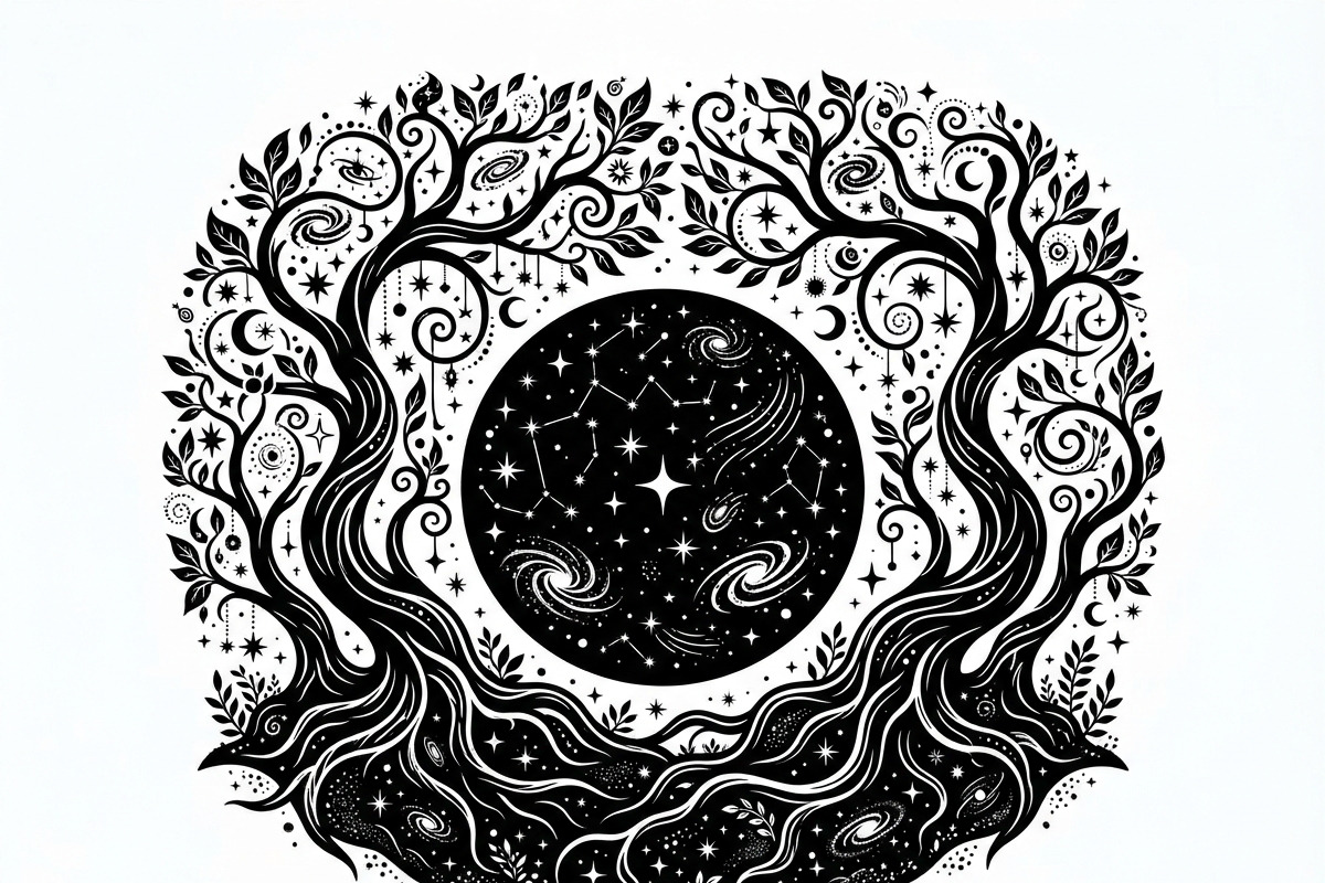 50 Mystical Galaxy Forest Silhouette, a Technology Illustration by Amazin_art (Photo 26 of 33)