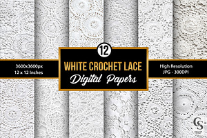 White Crochet Lace Seamless Pattern, a Pattern Graphic by Creative Store