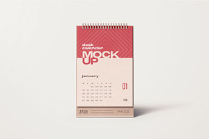 Vertical Desk Calendar Mockup Set