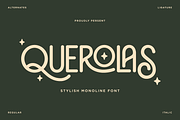 Querolas - Stylish Monoline Font, a Sans Serif Font by RagamKata (Thumbnail 1 of 11)