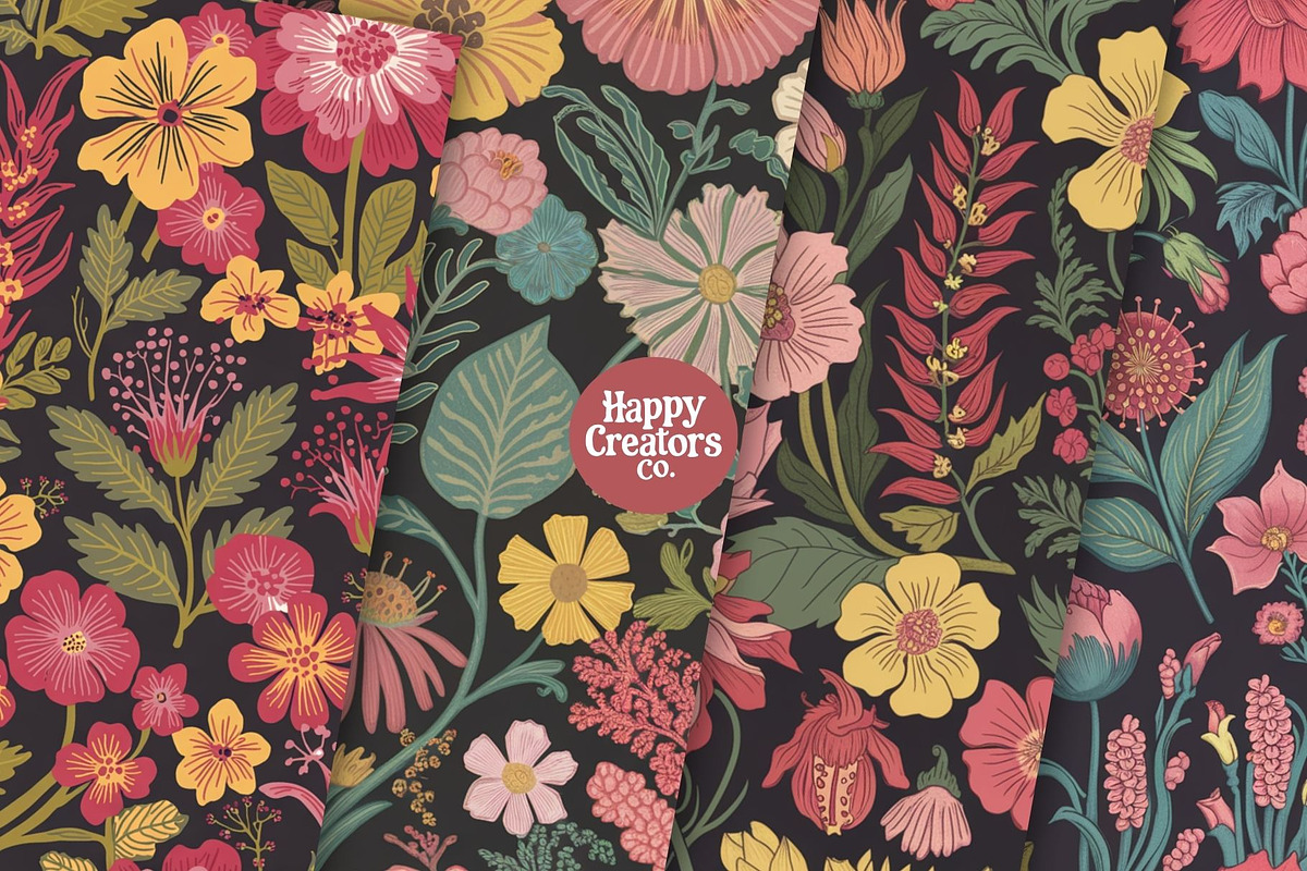Moody Botanical Digital Paper Pack, a Pattern Graphic by Happy Creators Co. (Photo 6 of 7)