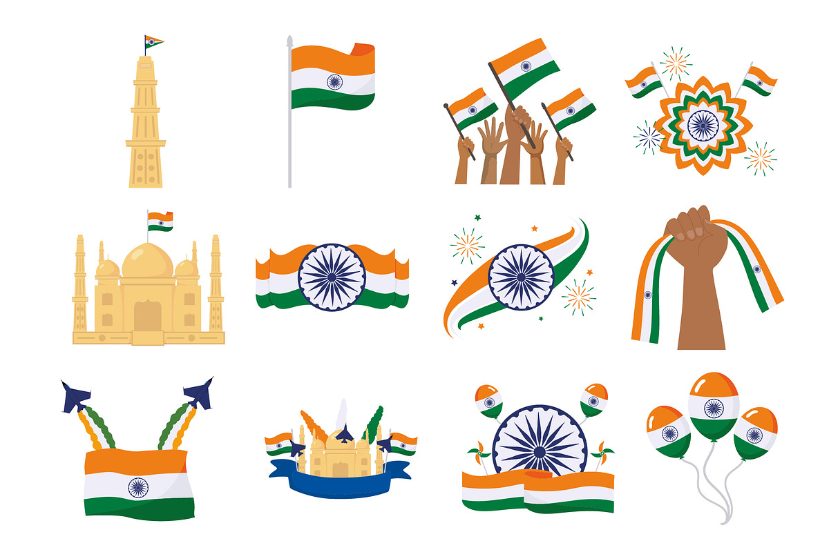 India Independence Day Icons
