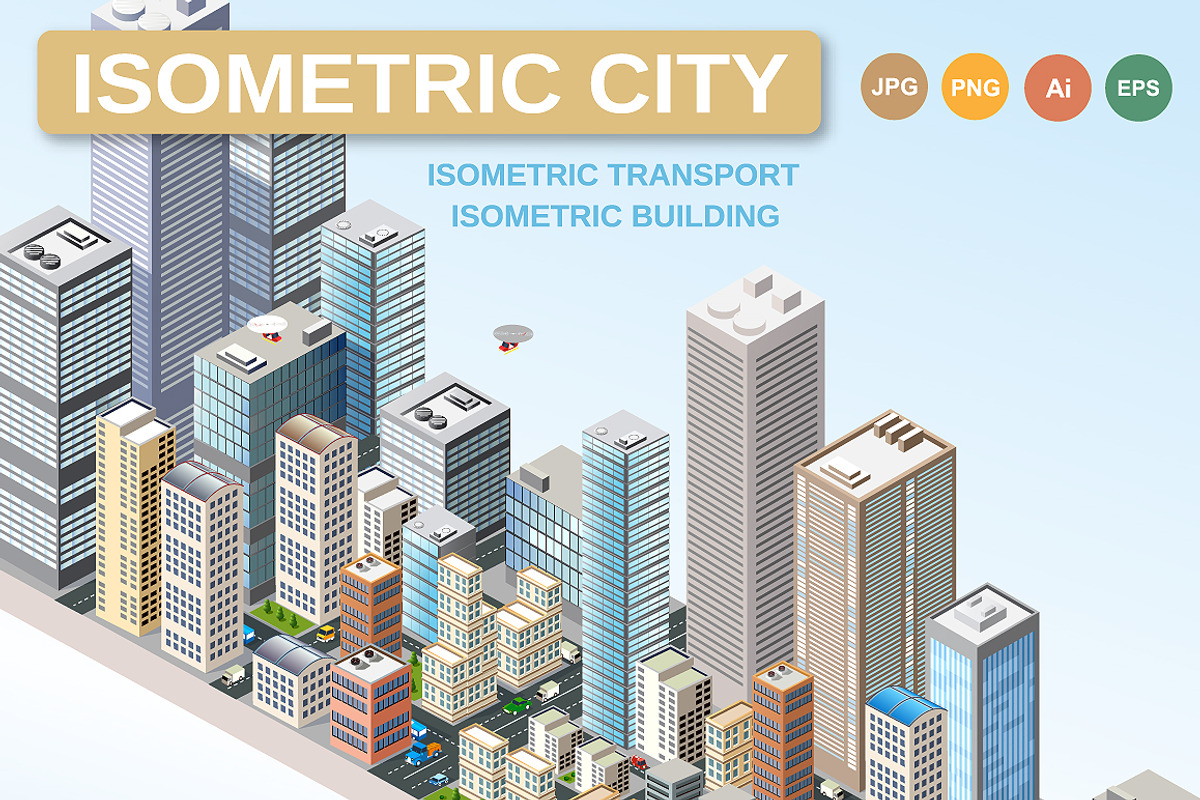 Large isometric city, an Education Illustration by AlexZeL (Photo 1 of 3)