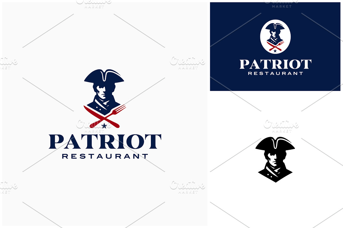 Patriot Fork Knife Restaurant Logo, a Branding & Logo Template by Enola99d