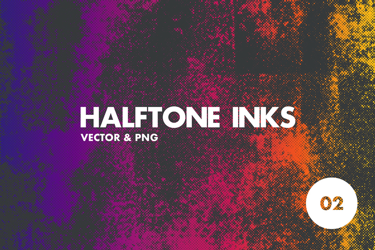 Halftone Inks 02 - Vector & PNG, a Texture Graphic by Offset (Photo 1 of 14)