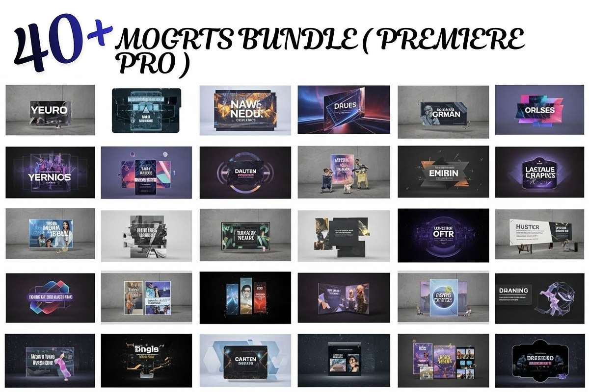 40 Editable Motion Graphics MOGRTs, a Social Media Template by Aban's World (Photo 1 of 11)