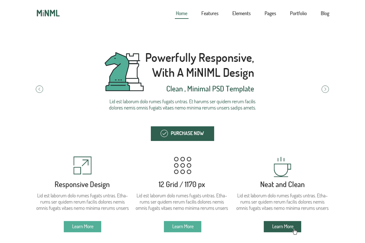 MiNML - Clean & Minimal PSD Template, an UI Kit Template by Saif71 - Shop (Photo 2 of 19)