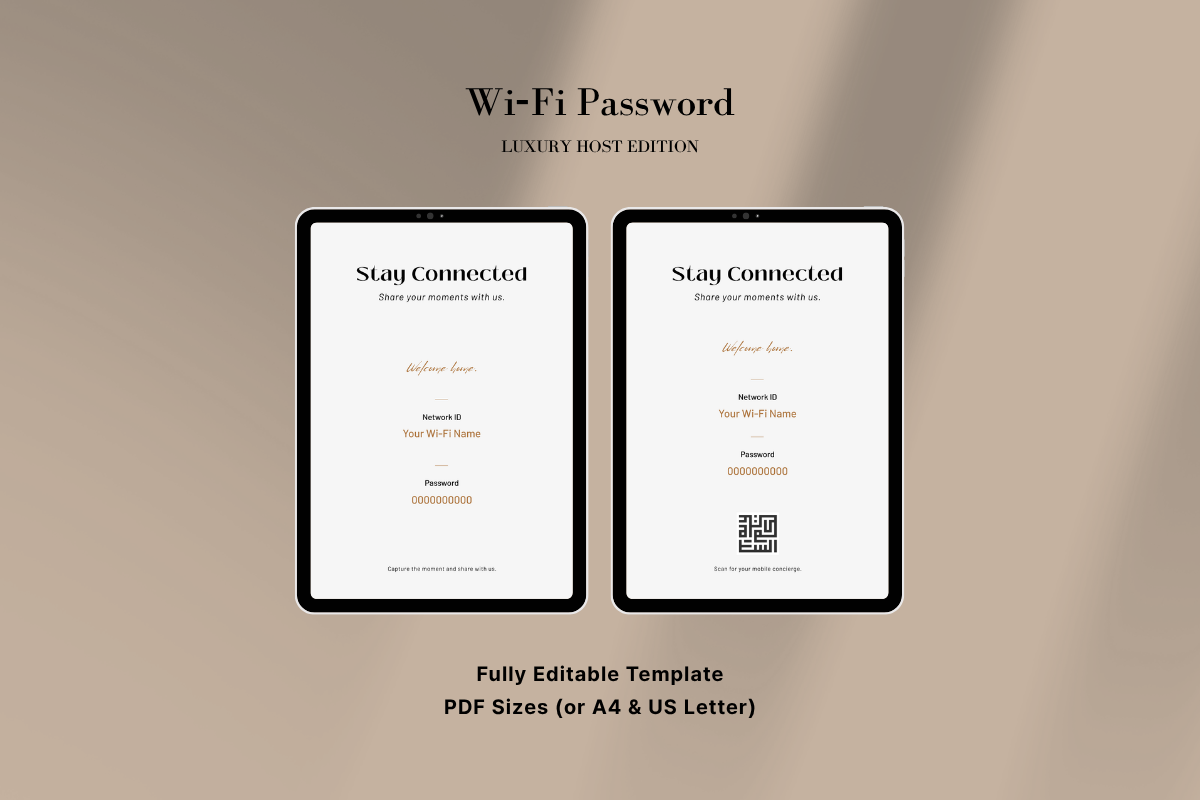 Modern Neutral Airbnb Signage Bundle, a Stationery Template by batang (Photo 6 of 15)