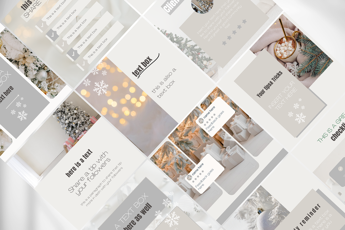 White Christmas Instagram Templates, a Social Media Template by SociallyyCreative (Photo 5 of 10)
