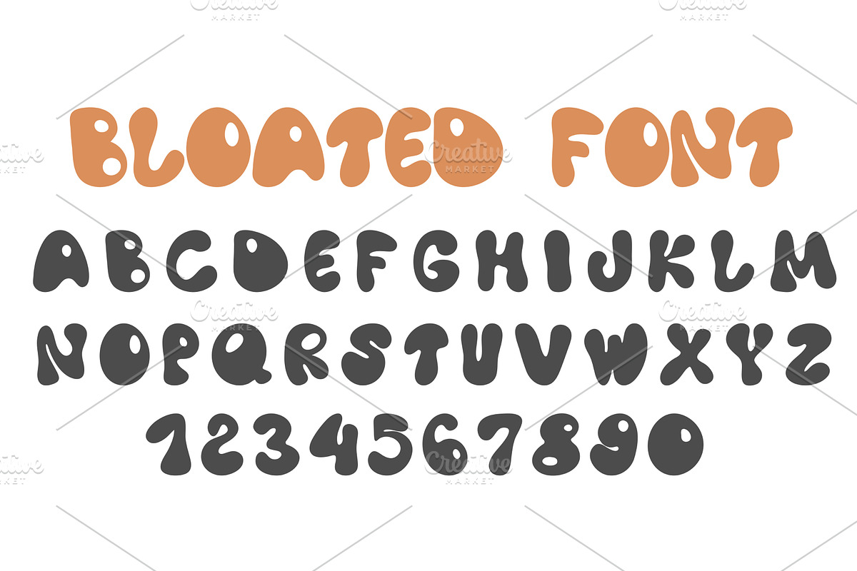 English Bloated Font vector graphics, an Object Illustration by Tati_Kli
