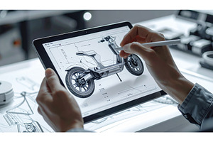 Designer using digital stylus to, an Industrial Photo by Igor Tichonow