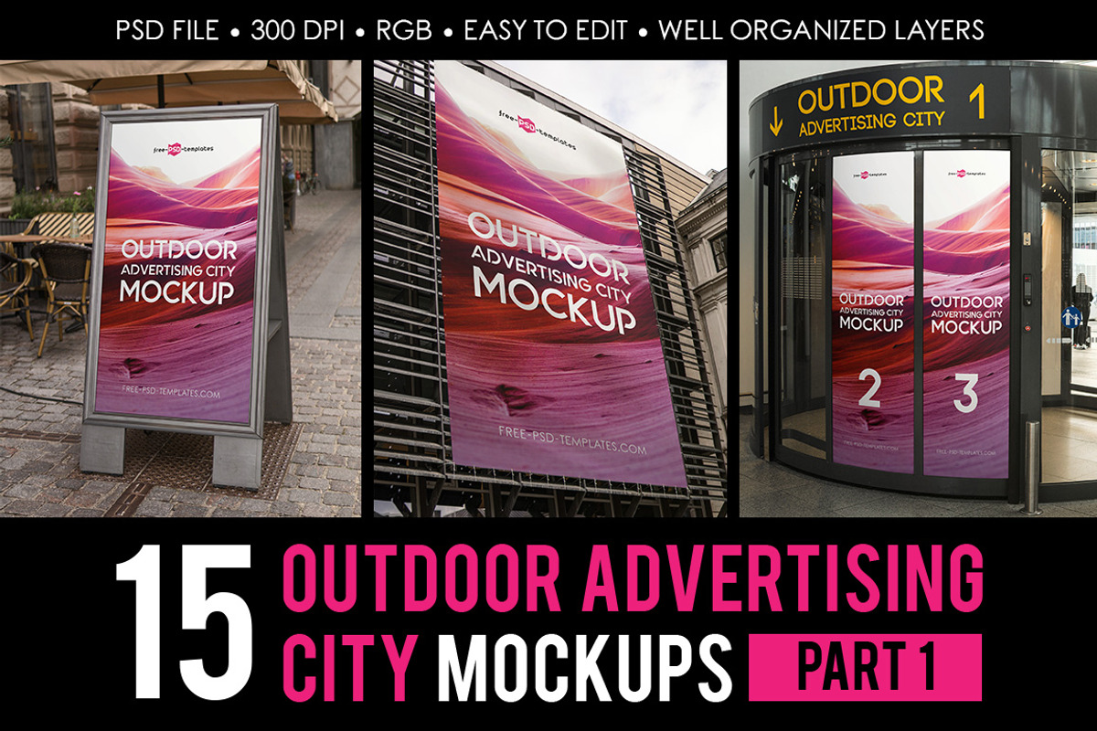 Outdoor Advertising City Mock-Up V1, an Advertising Mockup by Free-PSD-Templates (Photo 1 of 6)