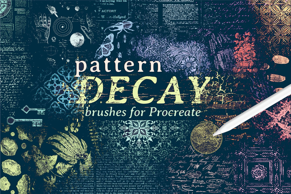 Pattern Decay brushes for Procreate, a Brush Add-On by AJ Brushes (Photo 1 of 8)