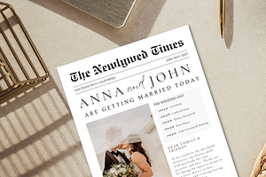 Wedding Newspaper Program Template