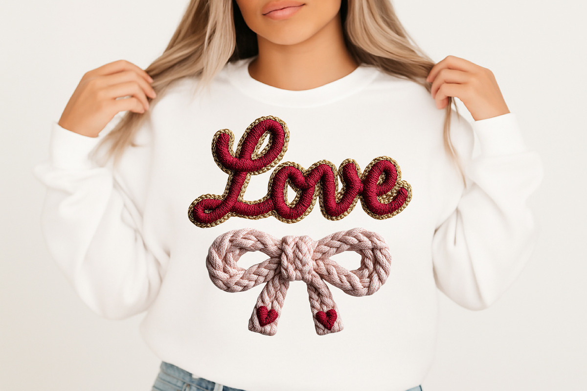 Crochet Pink Love Bow Valentine PNG, an Illustration by Craft Nest (Photo 3 of 5)