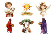 Cute Christmas Nativity Clipart, an Illustration by Daily.Designs (Thumbnail 2 of 5)