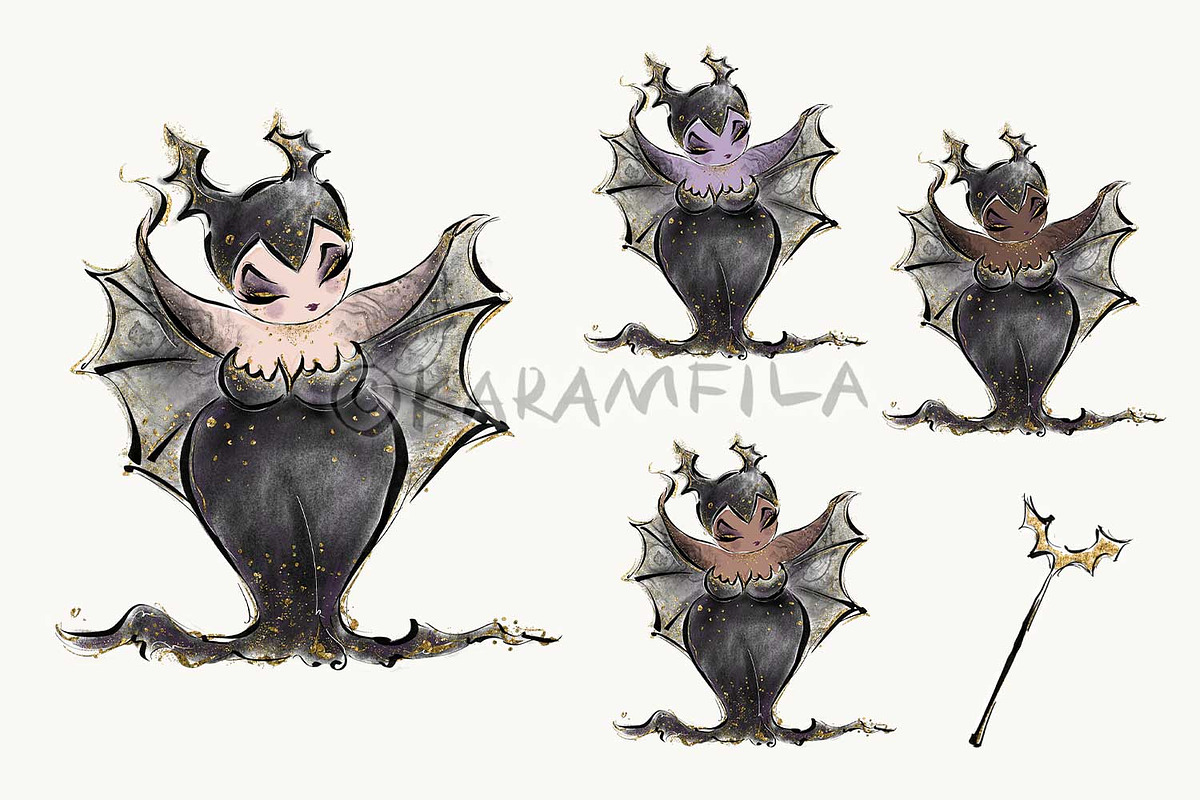 Halloween Witches Characters Clipart, a Seasonal Illustration by KaramfilaS (Photo 6 of 10)