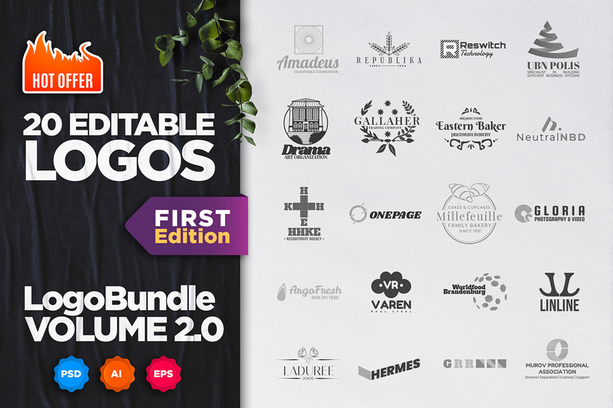 Logo Bundle. Volume 2. First Edition, a Branding & Logo Template by Pixnugget (Photo 1 of 6)