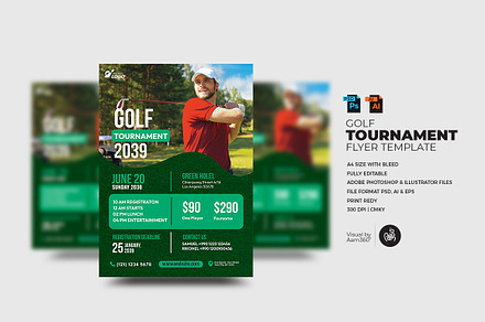 Golf Tournament Flyer Template, a Flyer Template by Aam360