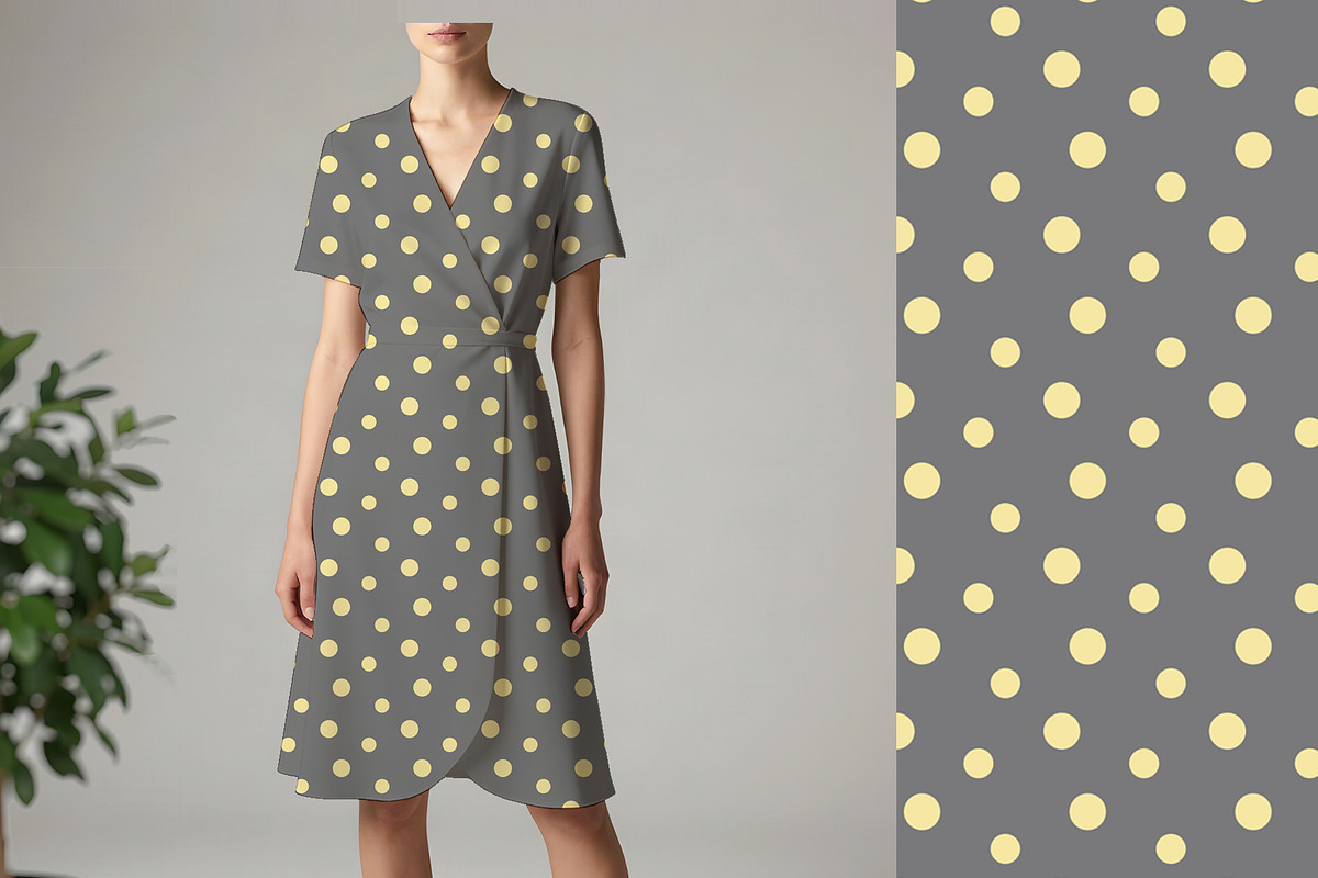 Butter Yellow and Grey Polka Dot, a Pattern Graphic by Sharon Schwalbe (Photo 1 of 6)