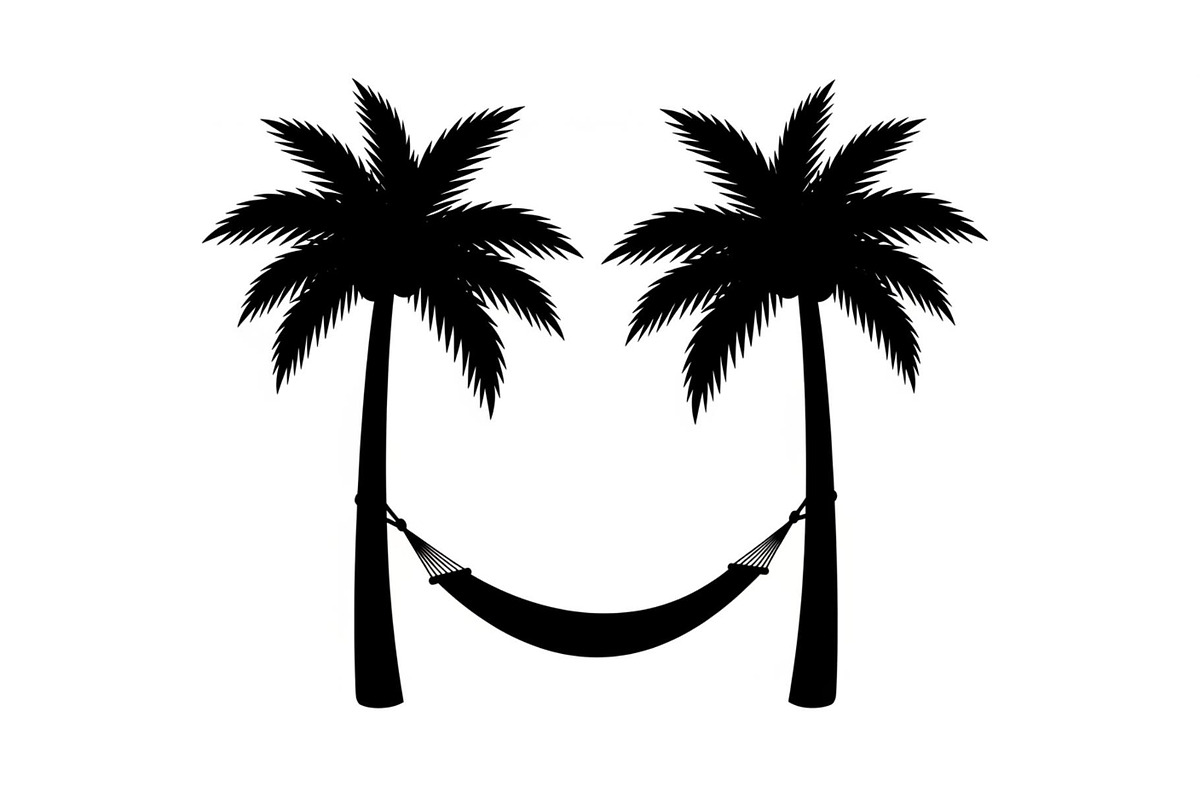 Palm Tree Hammock Silhouette Bundle, an Object Graphic by jahid234 (Photo 2 of 30)