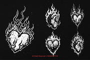 10 Bundle Dark Art Heart Burn Fire, an Illustration by Morspective (Thumbnail 3 of 7)