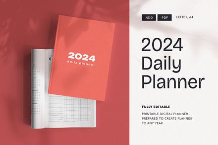 2024 Daily Dated Planner, a Stationery Template by PickMimi
