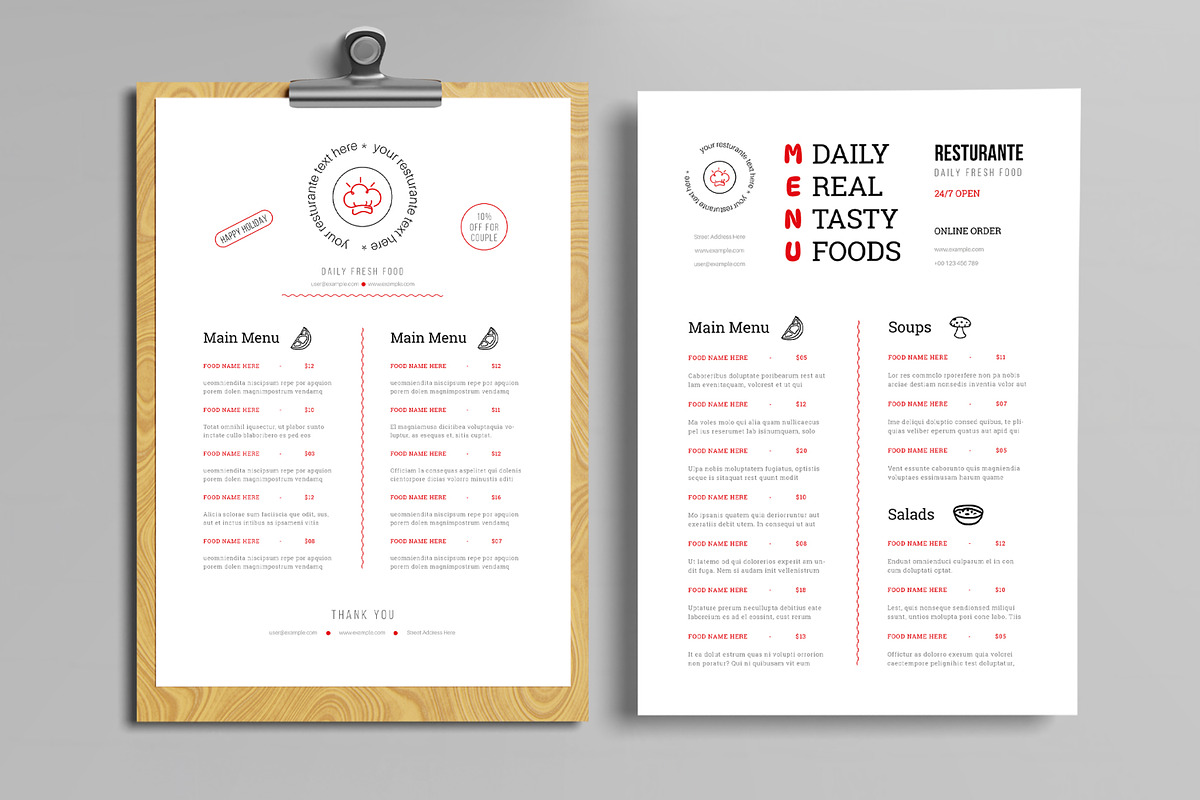Restaurant Menu Layout