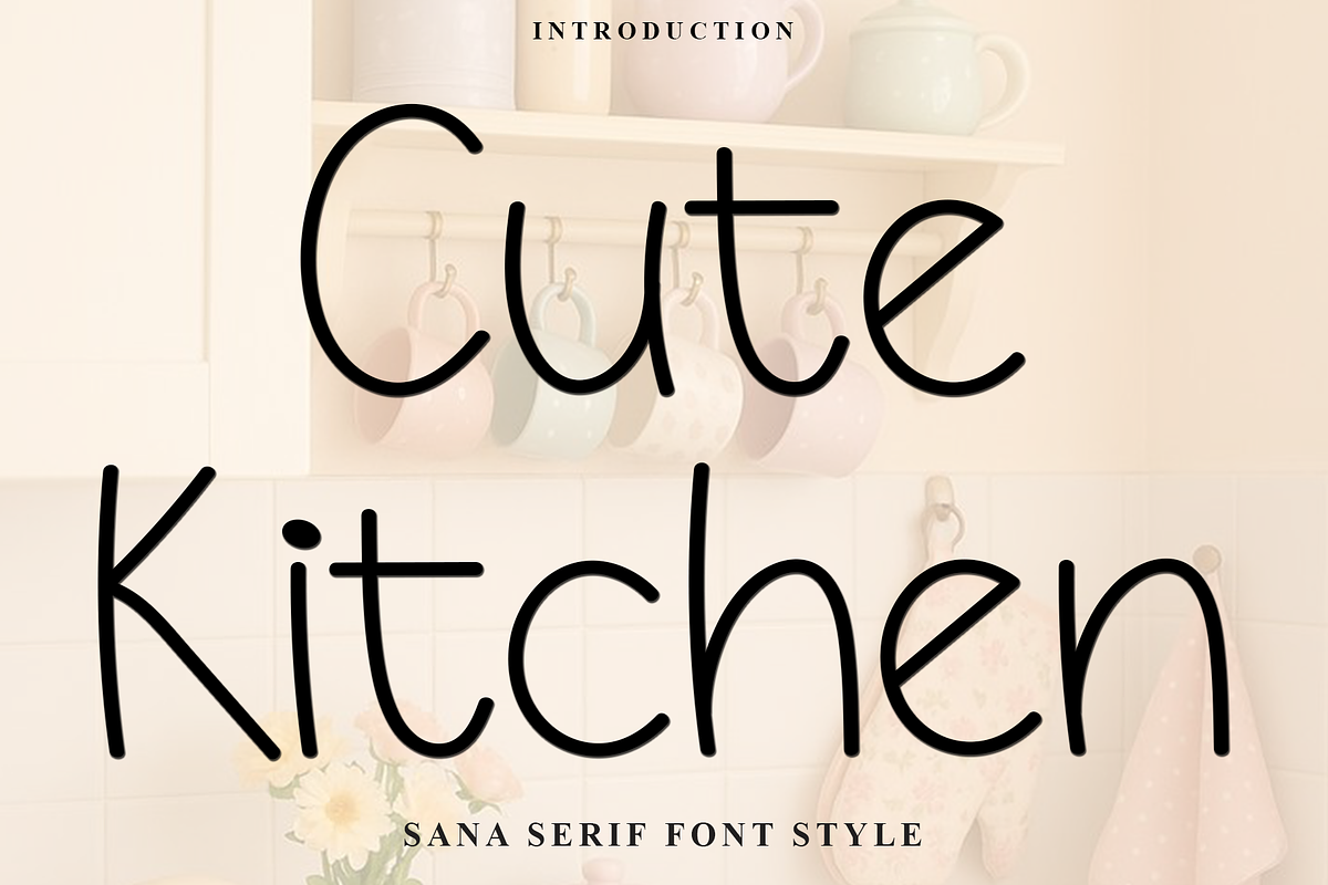 Cute Kitchen, a Sans Serif Font by FreshTypeINK (Photo 1 of 6)