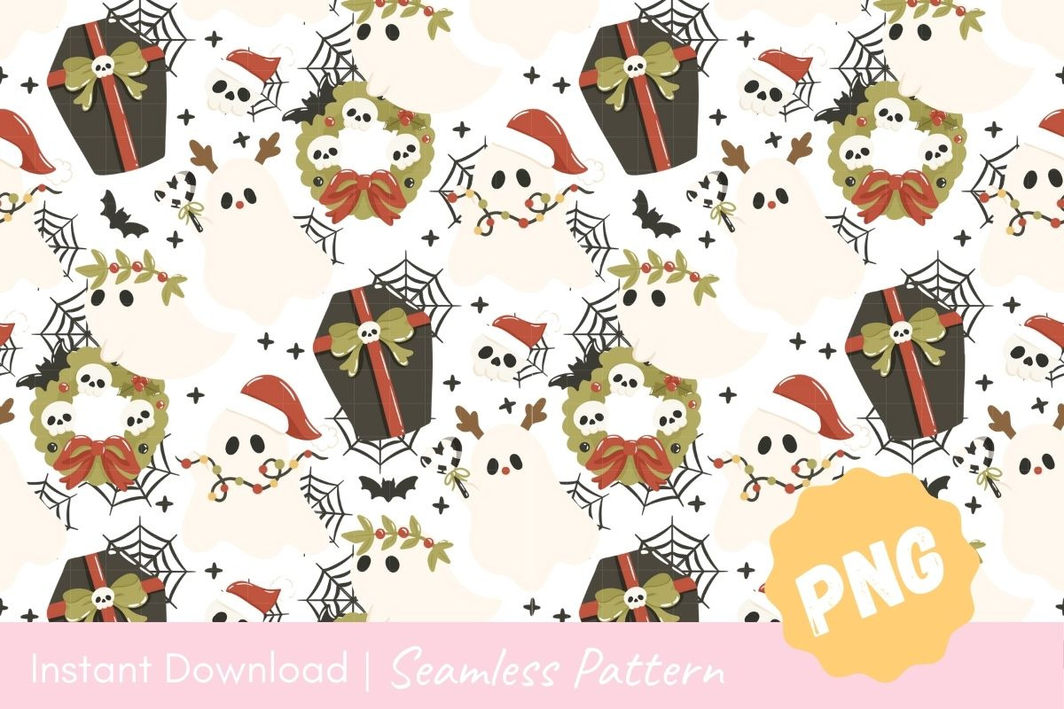 Spooky Christmas Cheer Seamless, a Pattern Graphic by CpSnowy (Photo 2 of 5)