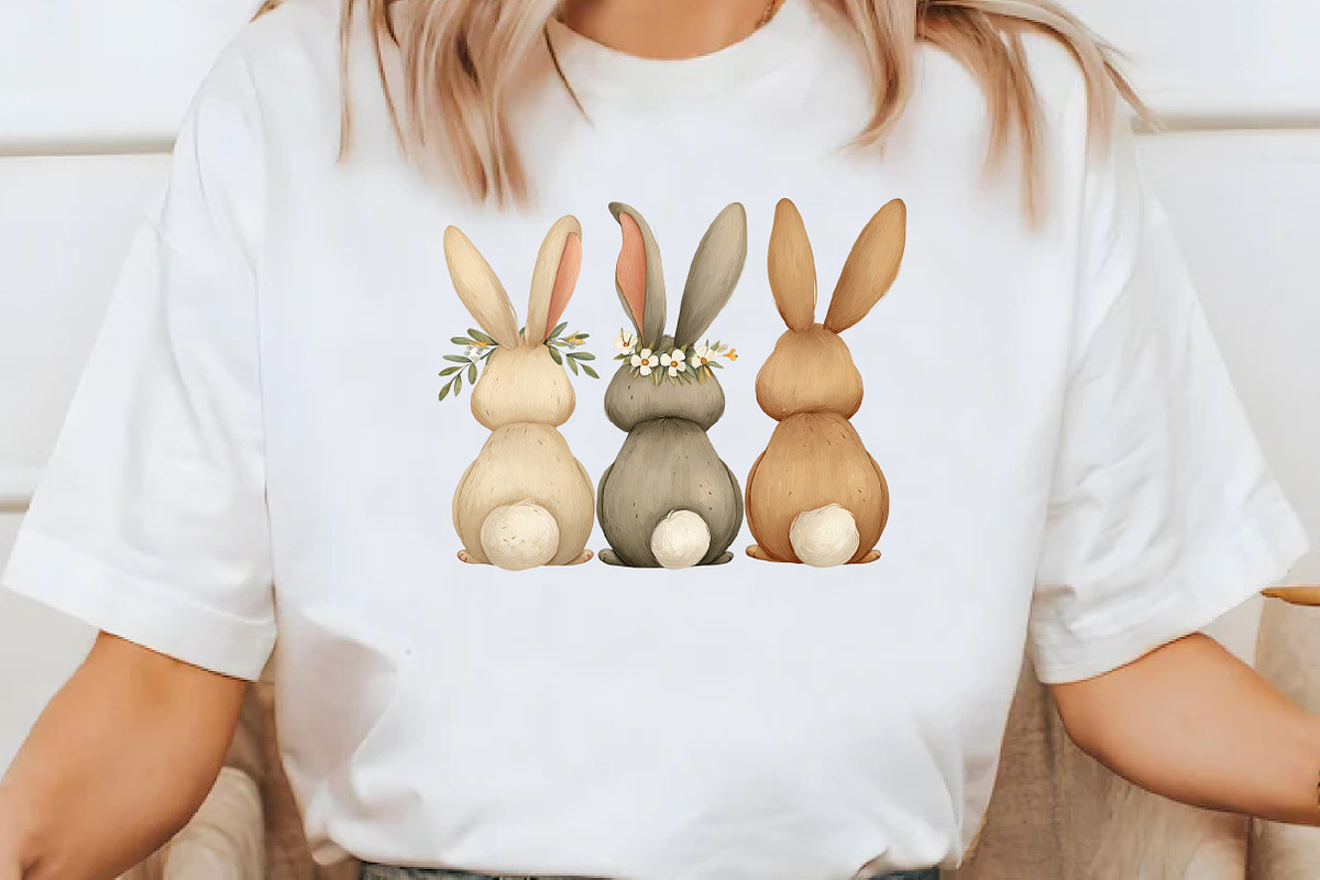 Hand-Drawn Easter Bunnies Clipart, an Illustration by Designworld (Photo 5 of 7)