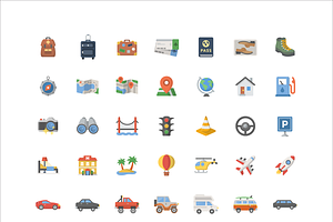 Travel Emoji - 42 Vector Icons