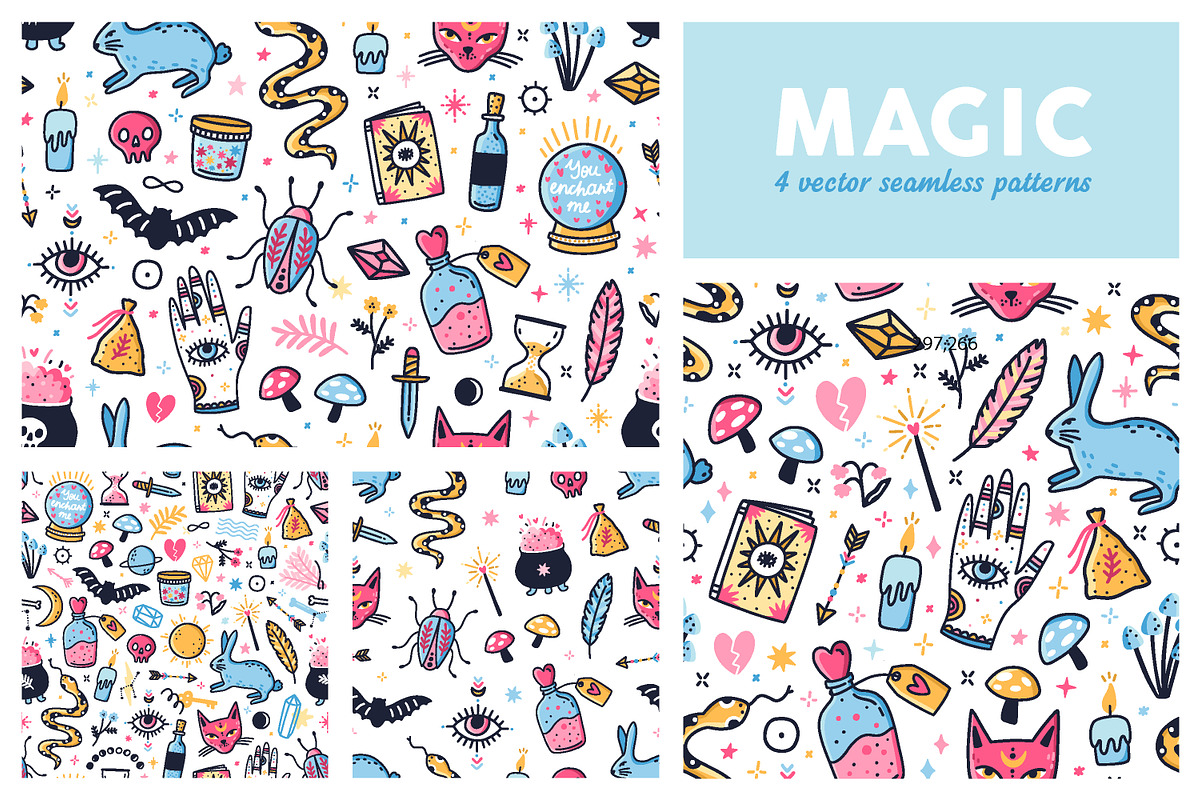 Magic seamless patterns, a Pattern Graphic by Good Studio (Photo 1 of 8)
