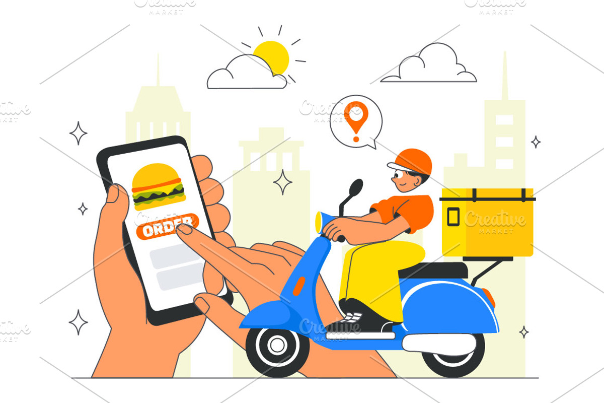 10 Online Food Delivery Apps, a Food Illustration by denayunebgt (Photo 4 of 4)