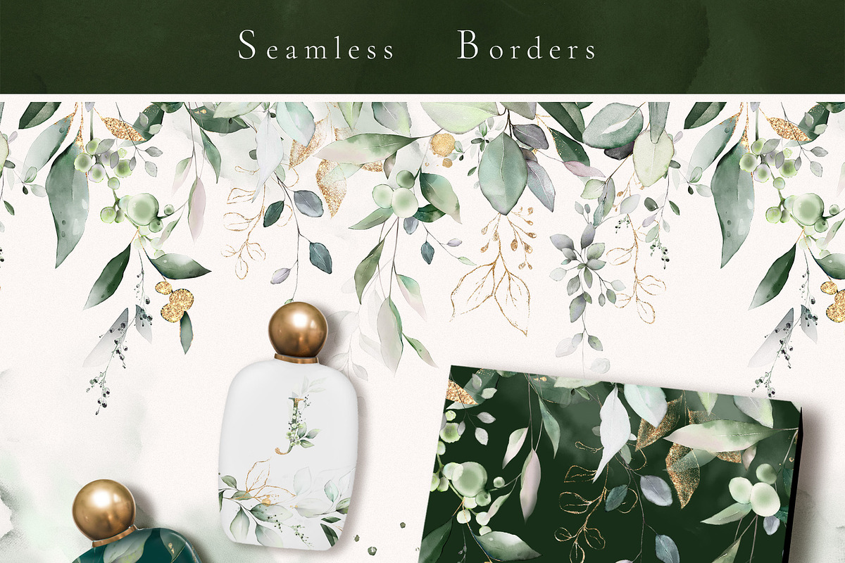 Green watercolor herbs, leaves, a Decorative Illustration by Lisima (Photo 16 of 19)