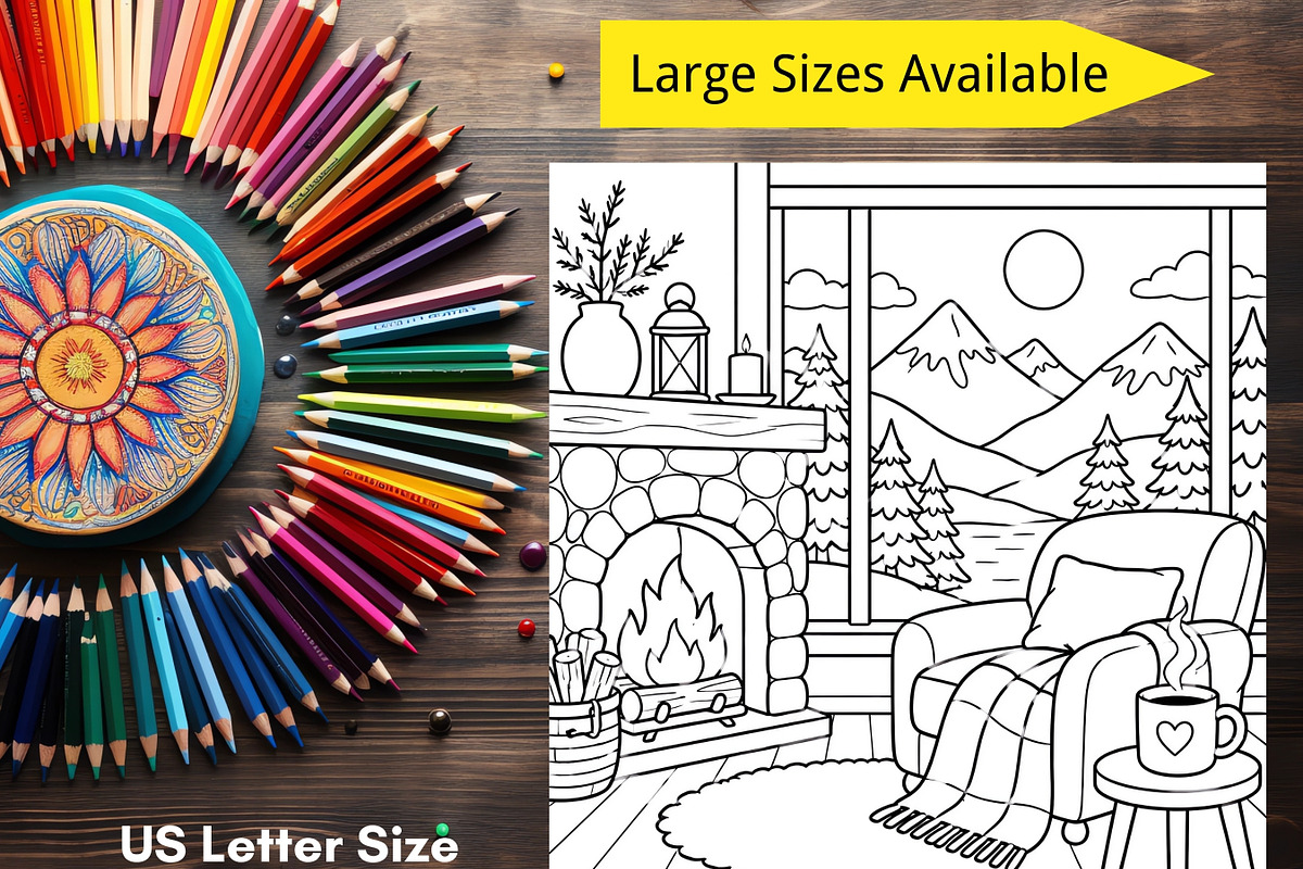 Minimalist Landscape Coloring Pages, a Brochure Template by LA Design (Photo 8 of 10)