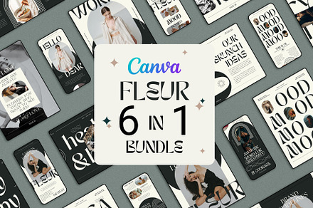 Fleur - 6 in 1 Canva Creator Pack, a Templates & Theme by SilverStag Type Foundry