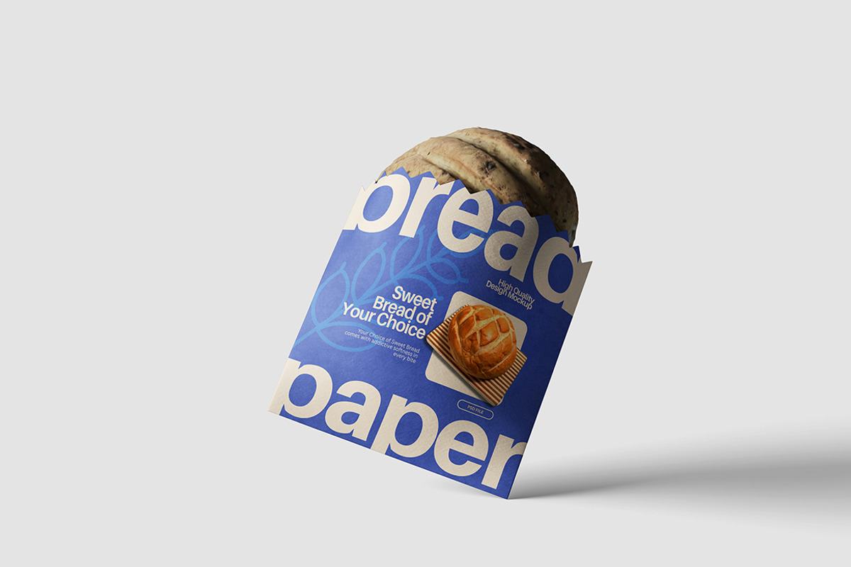 Minimalist Bread Paper Mockup, an Advertising Mockup by bimockup (Photo 6 of 6)