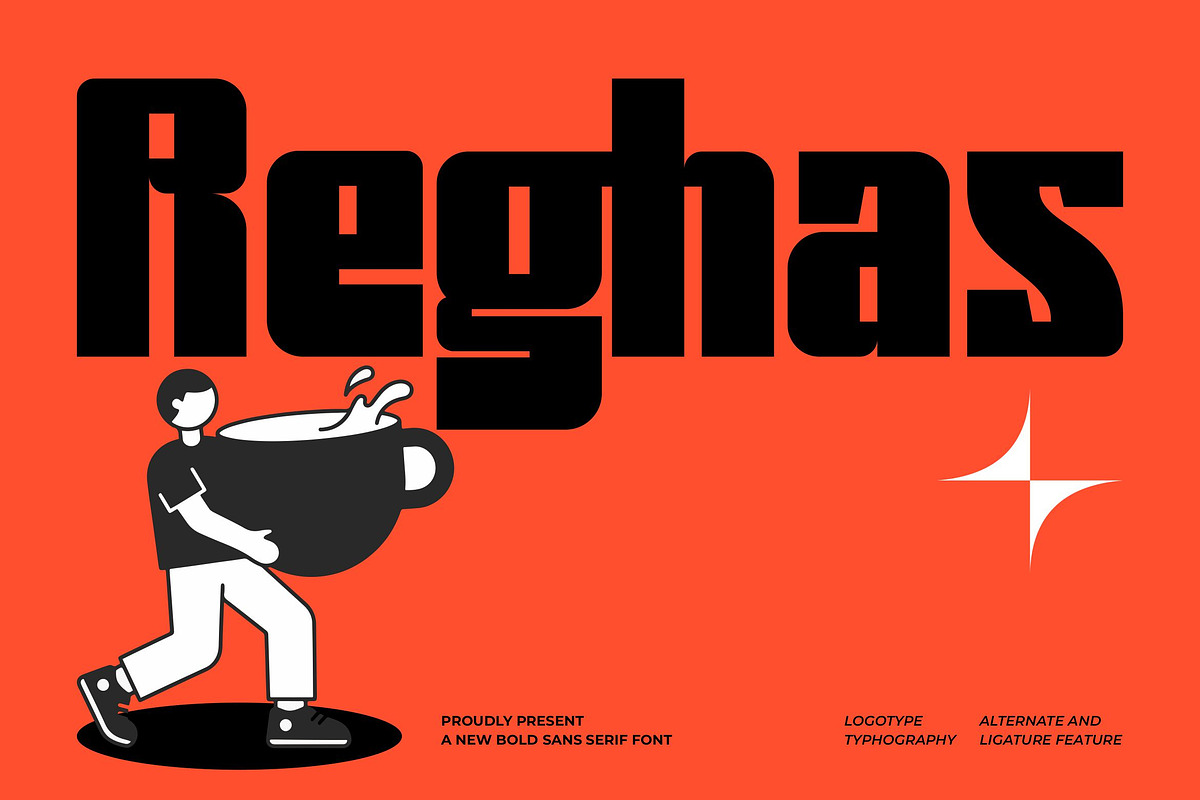 Reghas || Bold Display Font, a Sans Serif Font by Ermedia Studio (Photo 1 of 10)