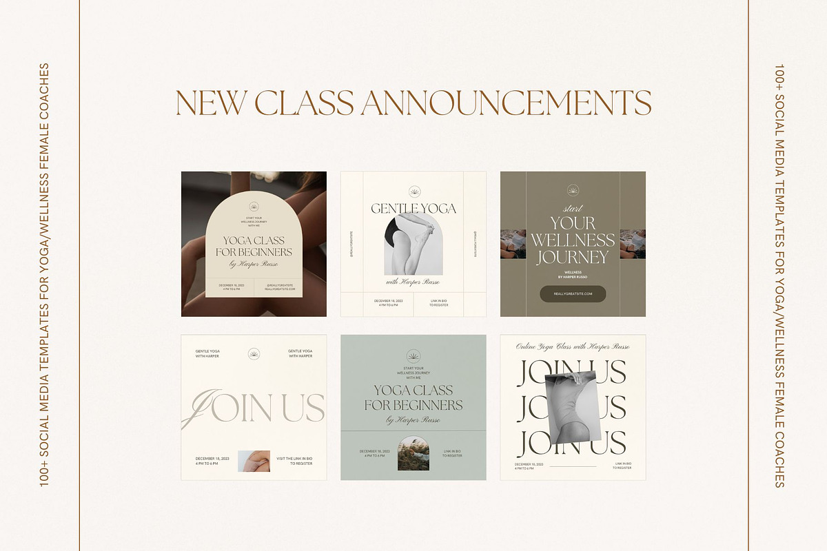 100 Yoga Wellness Instagram Bundle, a Social Media Template by With Faith & Love (Photo 6 of 15)