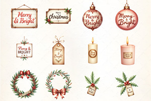 Vintage Christmas Merry & Bright, an Illustration by CrexoraLab