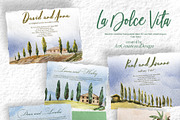 Watercolor La Dolce Vita Clipart, an Education Illustration by ArtCreationsDesign (Thumbnail 9 of 12)