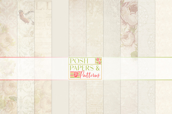 Vintage Floral Damask Digital Papers preview 5