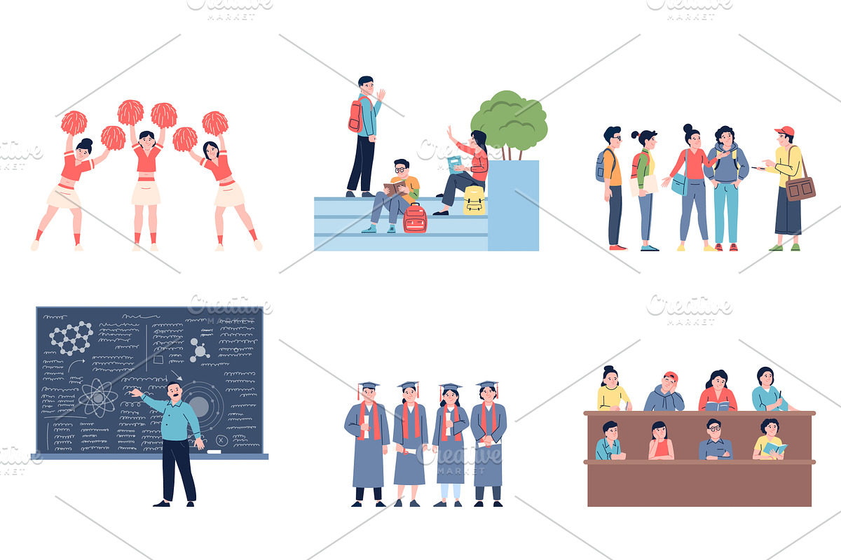Student life. University characters, an Object Illustration by LadadikArt