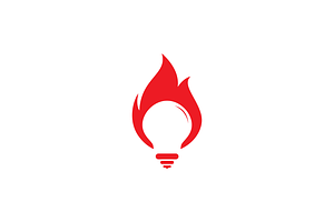 Fire idea Logo Vector Design