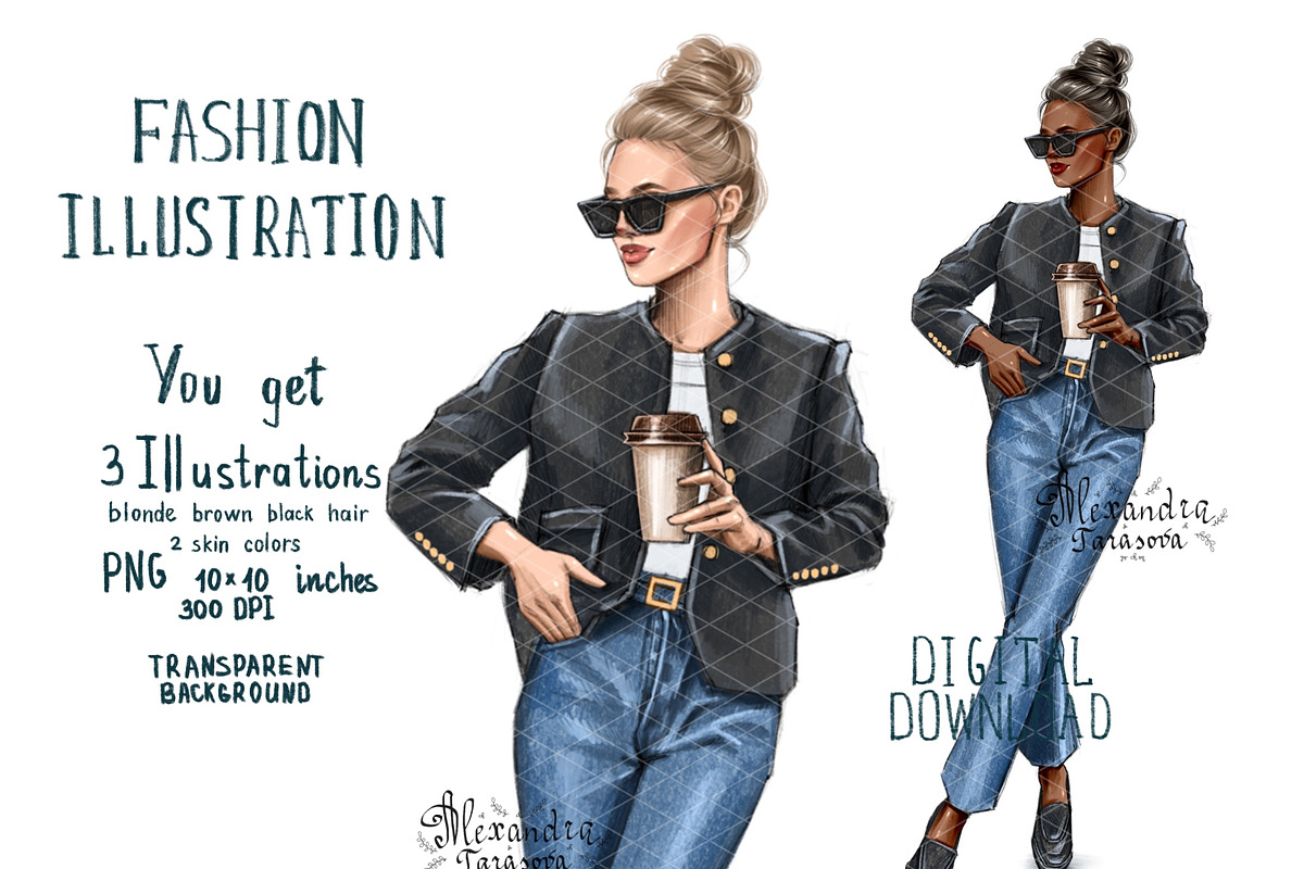 Fashion Girl Coffee Cup, a Person Illustration by BigArtLab (Photo 1 of 4)