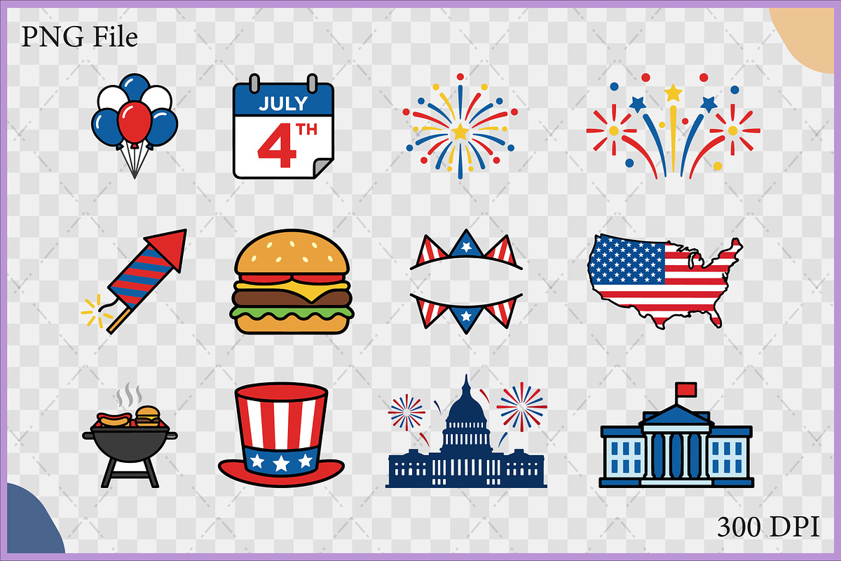 4th July Holiday Vector Clipart SVG, an Object Illustration by Gfx Expert Team (Photo 2 of 3)