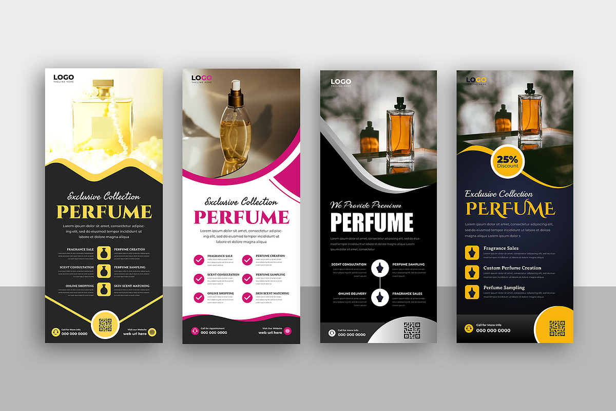 Perfume standee roll up banner, a Stationery Template by Designgrove