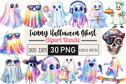 Funny Halloween Ghost Iridescent, an Illustration by Black Bird Studio (Thumbnail 1 of 6)