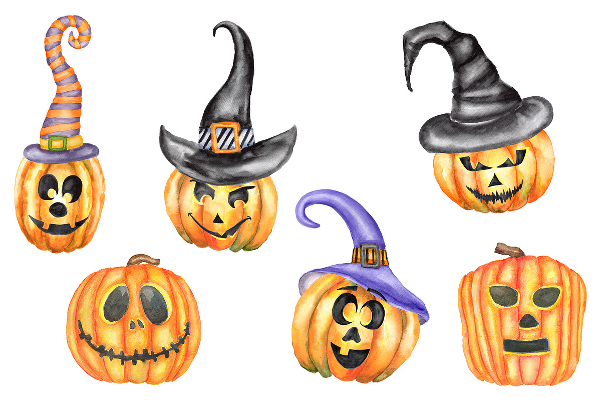 Watercolor Halloween set, an Object Illustration by Olha's watercolor (Photo 2 of 10)